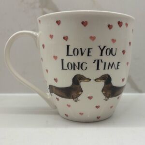 Milly Green British Design Love You Long Time Dachshund with Hearts Large Mug